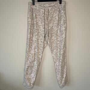 Athleta Farallon Printed Jogger Pants Pebbles Textured Abalone Tan - Size M
